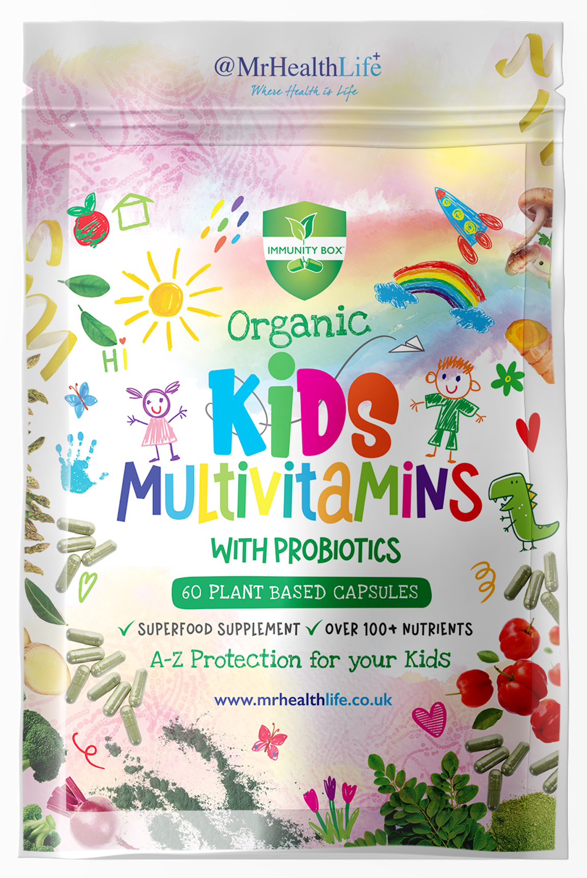 Organic Kids Multivitamins + Probiotics Capsules