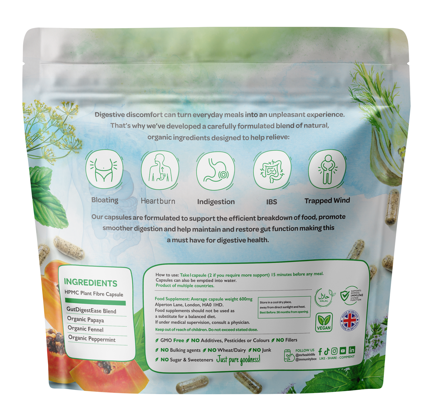 Organic Digestive Aid capsules 40